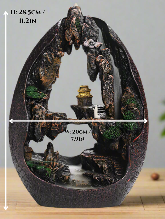 🛕 Mystic Mist Cascades – Handcrafted Waterfall Incense Holder 🕯️