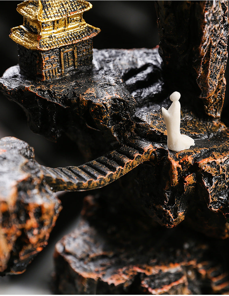 🛕 Mystic Mist Cascades – Handcrafted Waterfall Incense Holder 🕯️